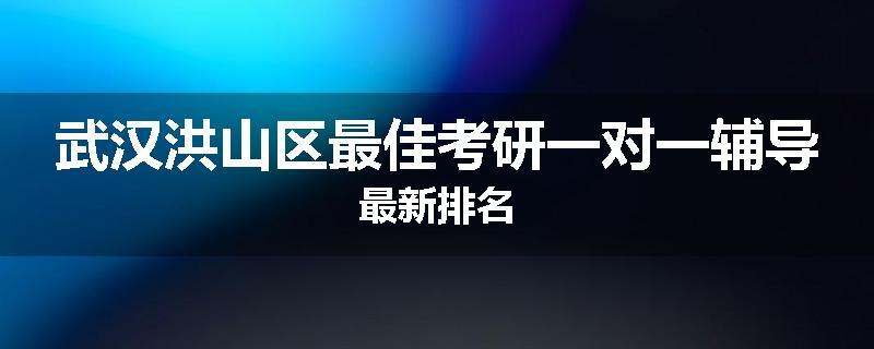 武汉洪山区最佳考研一对一辅导最新排名