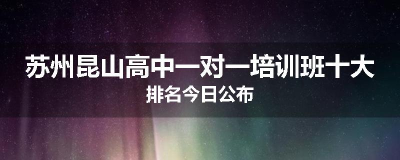 苏州昆山高中一对一培训班十大排名今日公布