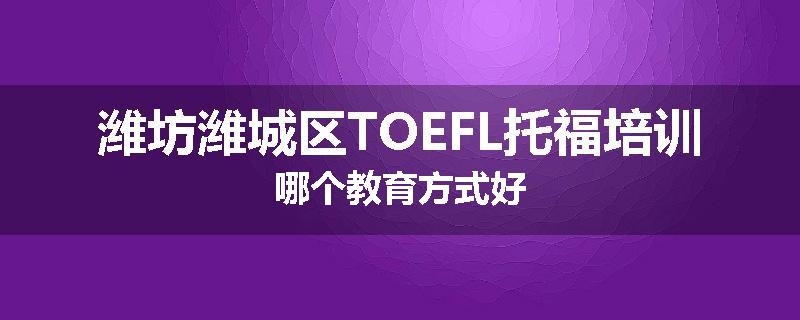 潍坊潍城区TOEFL托福培训哪个教育方式好