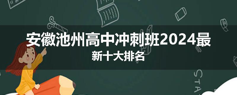 安徽池州高中冲刺班2024最新十大排名