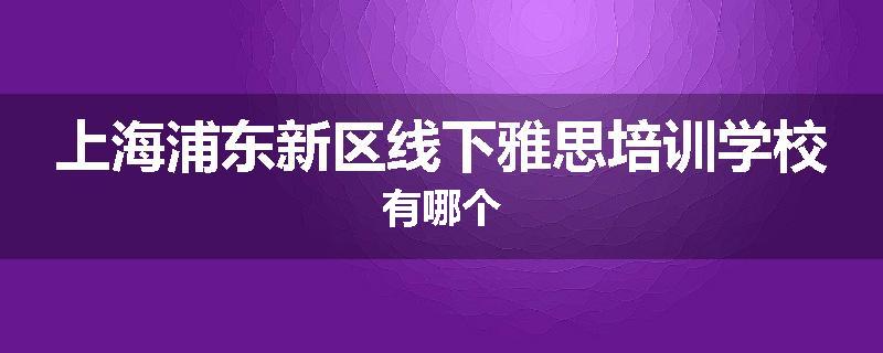 上海浦东新区线下雅思培训学校有哪个