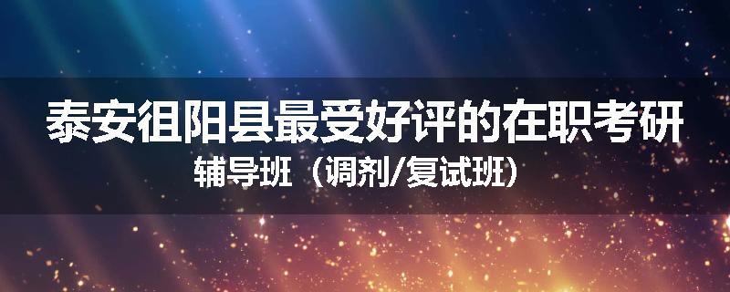泰安徂阳县最受好评的在职考研辅导班（调剂/复试班）