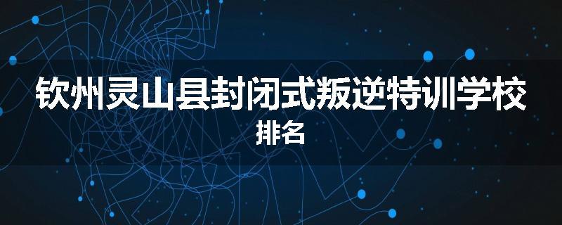 钦州灵山县封闭式叛逆特训学校排名