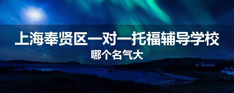 上海奉贤区一对一托福辅导学校哪个名气大