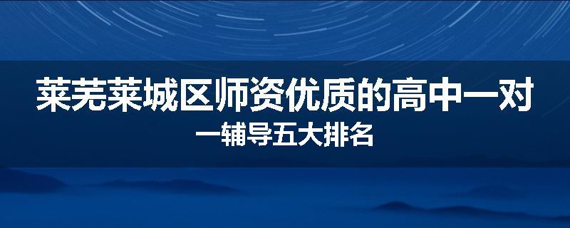 莱芜莱城区师资优质的高中一对一辅导五大排名