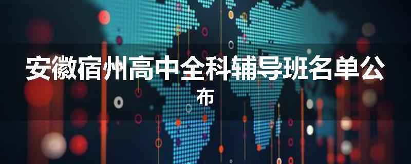安徽宿州高中全科辅导班名单公布