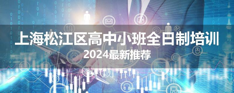 上海松江区高中小班全日制培训2024最新推荐