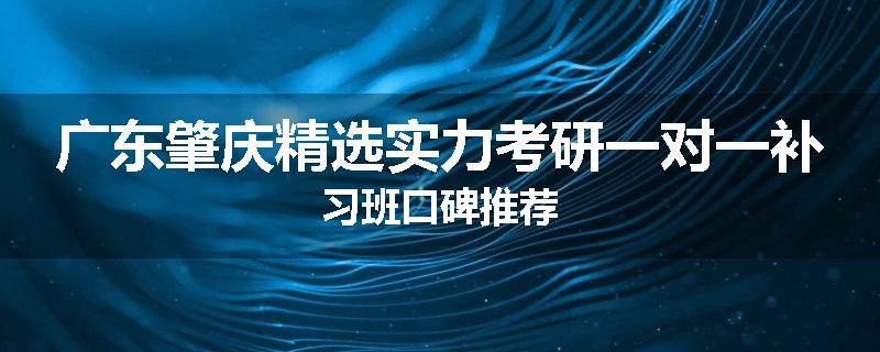广东肇庆精选实力考研一对一补习班口碑推荐