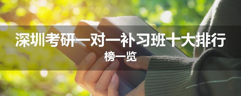 深圳考研一对一补习班十大排行榜一览