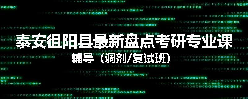 泰安徂阳县最新盘点考研专业课辅导（调剂/复试班）