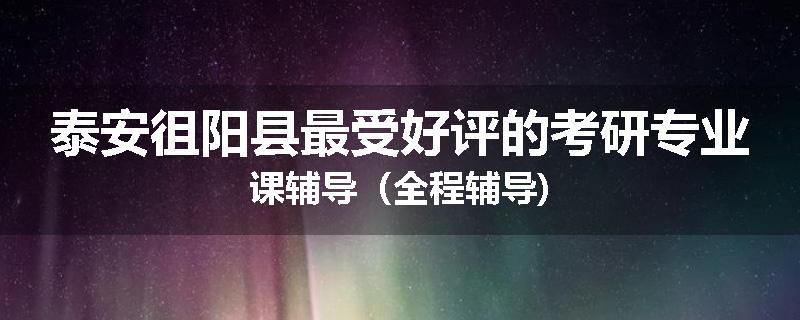 泰安徂阳县最受好评的考研专业课辅导（全程辅导)