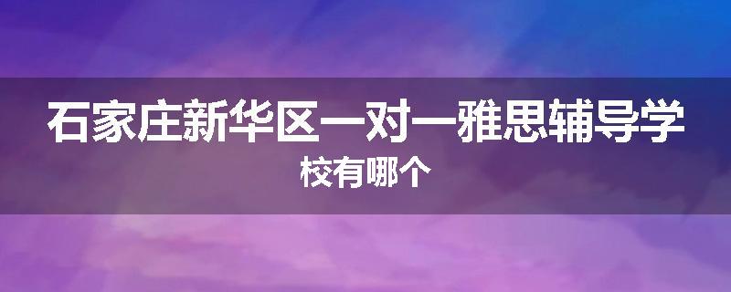 石家庄新华区一对一雅思辅导学校有哪个