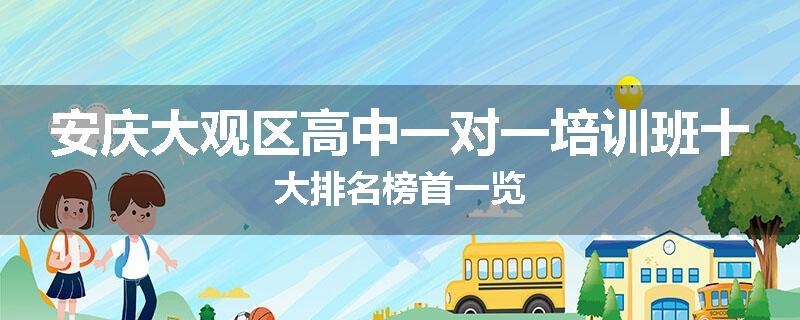 安庆大观区高中一对一培训班十大排名榜首一览