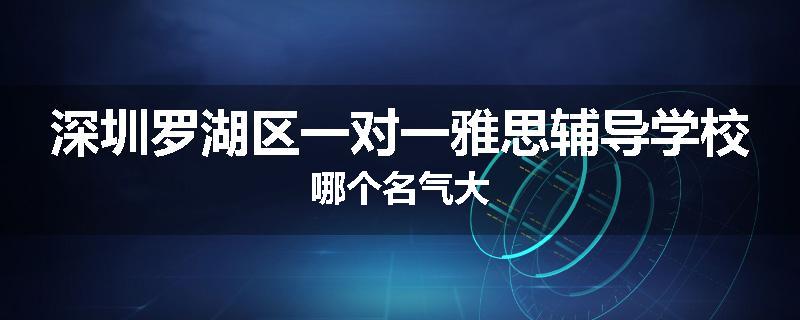 深圳罗湖区一对一雅思辅导学校哪个名气大