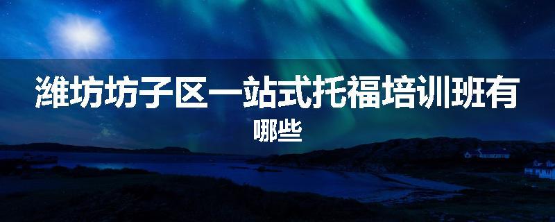 潍坊坊子区一站式托福培训班有哪些