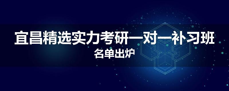 宜昌精选实力考研一对一补习班名单出炉