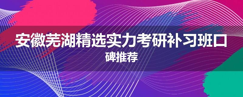 安徽芜湖精选实力考研补习班口碑推荐