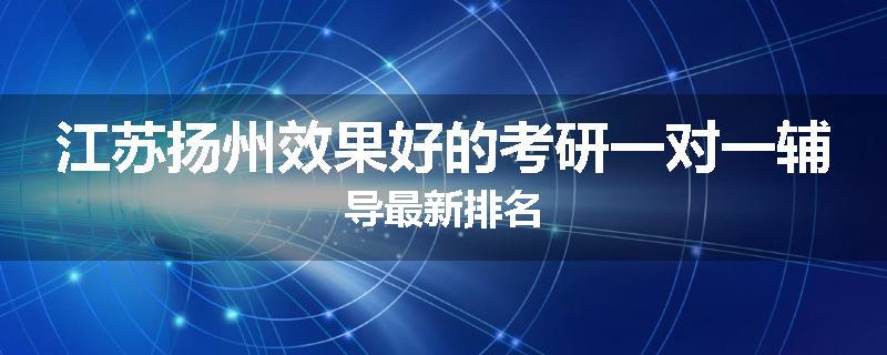 江苏扬州效果好的考研一对一辅导最新排名