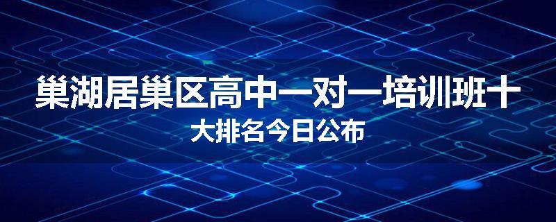 巢湖居巢区高中一对一培训班十大排名今日公布