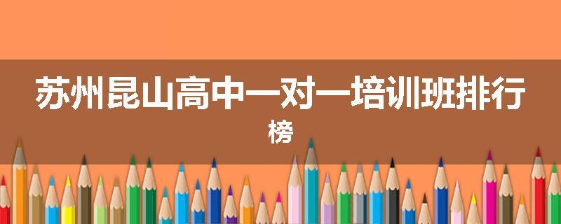 苏州昆山高中一对一培训班排行榜