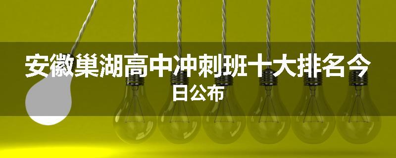 安徽巢湖高中冲刺班十大排名今日公布