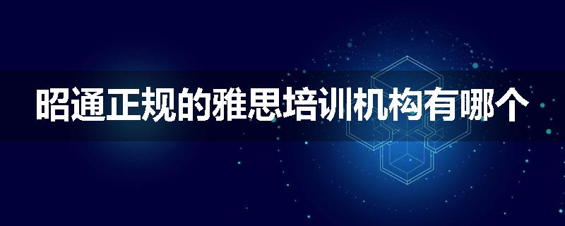 昭通正规的雅思培训机构有哪个