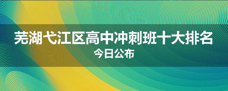 芜湖弋江区高中冲刺班十大排名今日公布