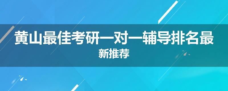 黄山最佳考研一对一辅导排名最新推荐