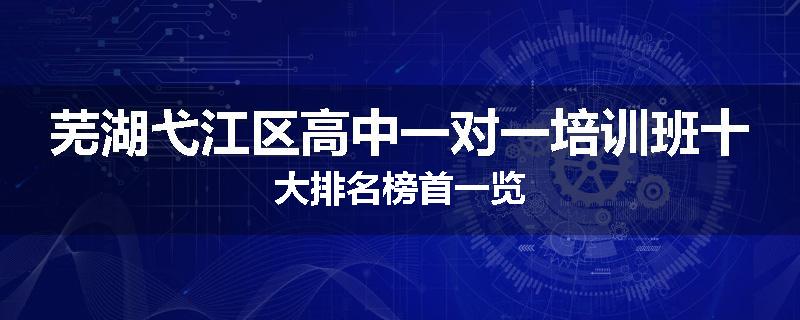 芜湖弋江区高中一对一培训班十大排名榜首一览