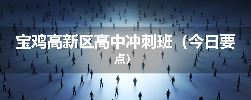 宝鸡高新区高中冲刺班（今日要点）