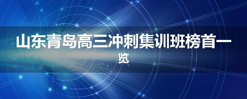 山东青岛高三冲刺集训班榜首一览