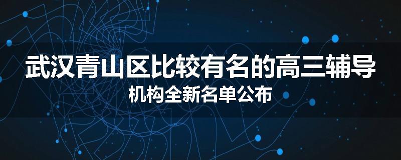 武汉青山区比较有名的高三辅导机构全新名单公布