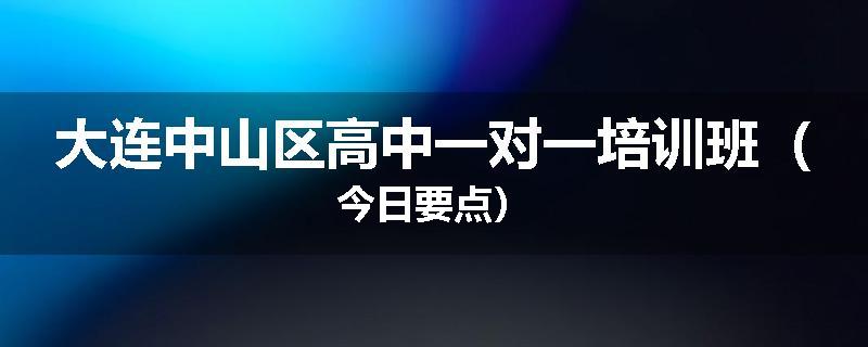大连中山区高中一对一培训班（今日要点）