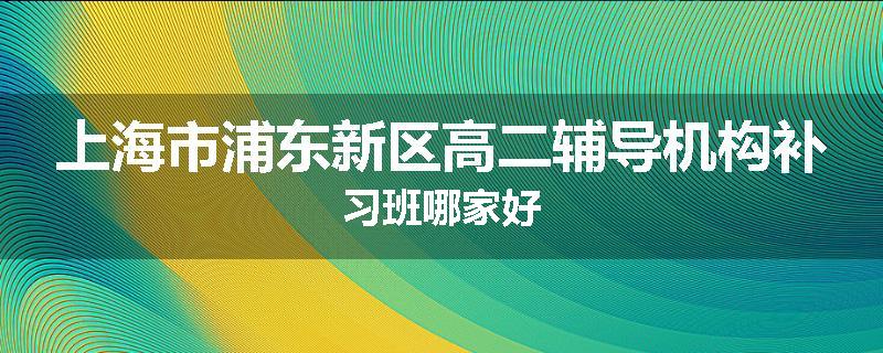 上海市浦东新区高二辅导机构补习班哪家好