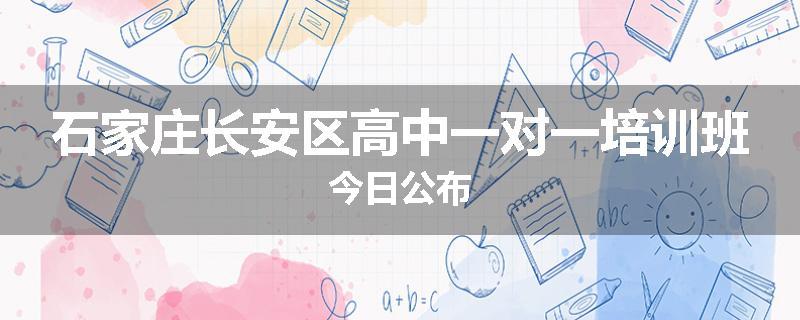 石家庄长安区高中一对一培训班今日公布