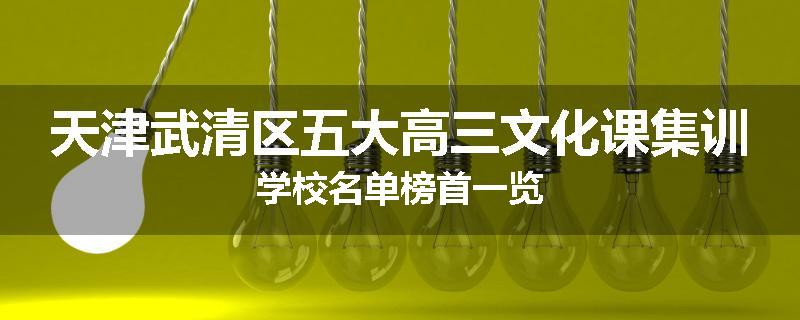 天津武清区五大高三文化课集训学校名单榜首一览