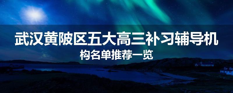 武汉黄陂区五大高三补习辅导机构名单推荐一览