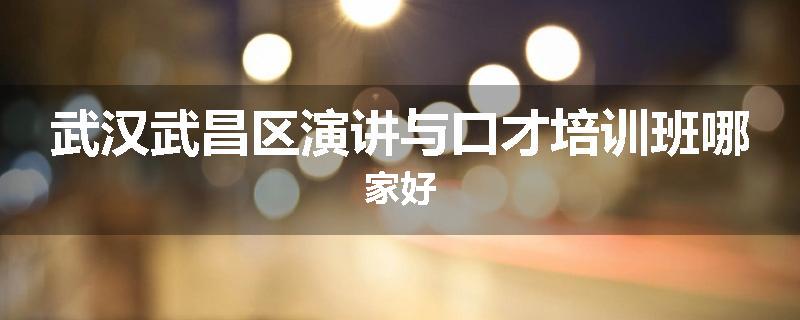 武汉武昌区演讲与口才培训班哪家好