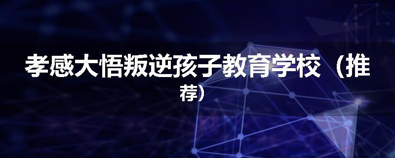 孝感大悟叛逆孩子教育学校（推荐）