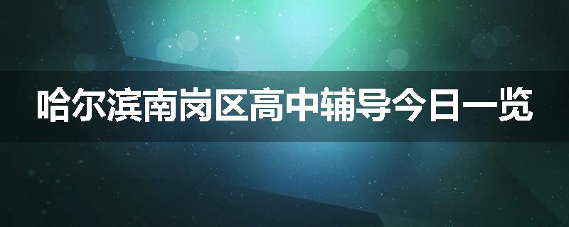 哈尔滨南岗区高中辅导今日一览