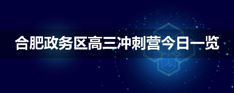 合肥政务区高三冲刺营今日一览