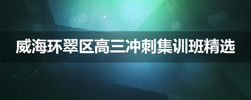 威海环翠区高三冲刺集训班精选
