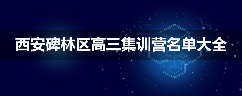 西安碑林区高三集训营名单大全