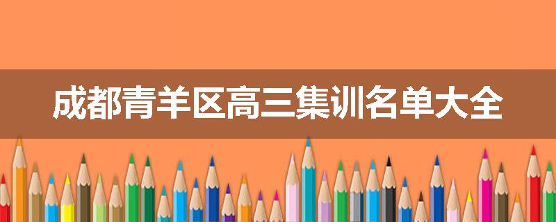 成都青羊区高三集训名单大全