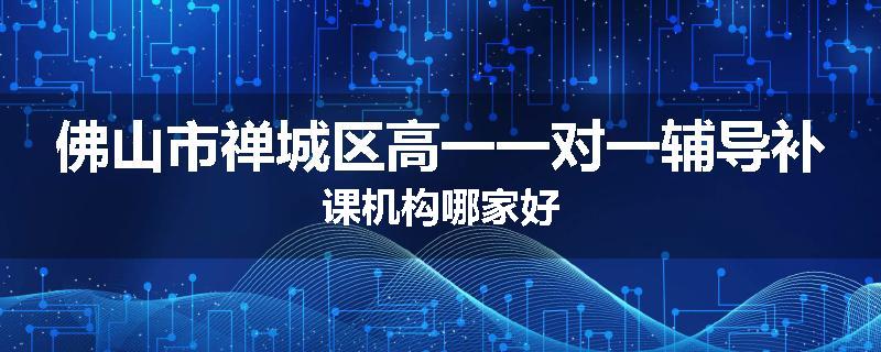 佛山市禅城区高一一对一辅导补课机构哪家好
