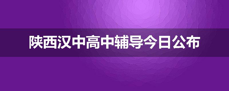 陕西汉中高中辅导今日公布