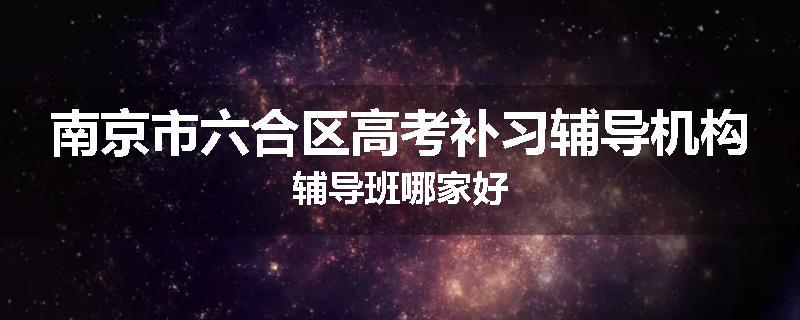 南京市六合区高考补习辅导机构辅导班哪家好