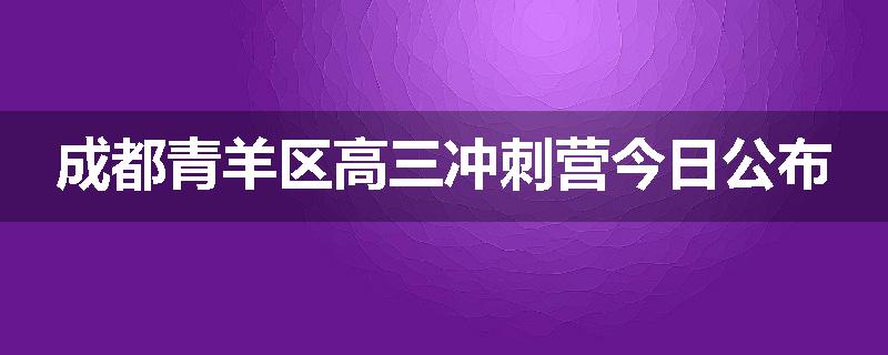 成都青羊区高三冲刺营今日公布