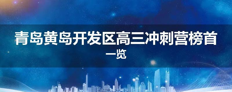 青岛黄岛开发区高三冲刺营榜首一览