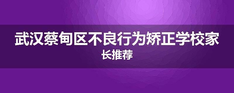 武汉蔡甸区不良行为矫正学校家长推荐